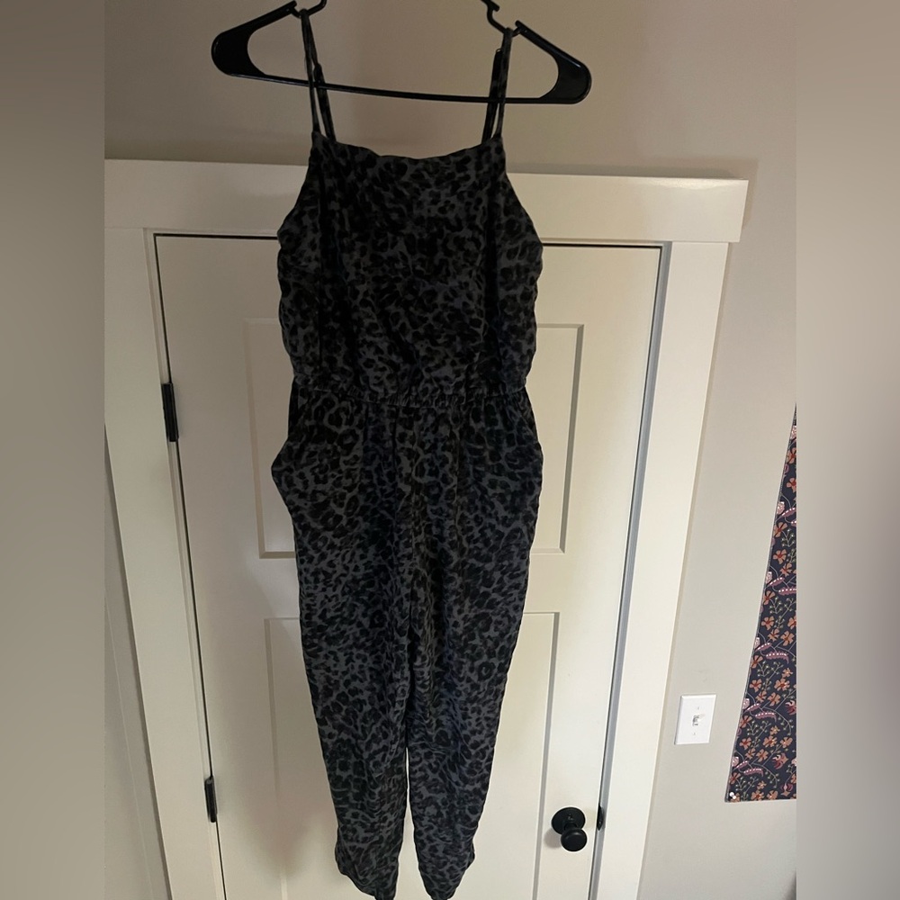 Old Navy Black and Gray Animal Print Jumpsuit